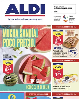 Catálogo ALDI del 14 al 20 de julio
