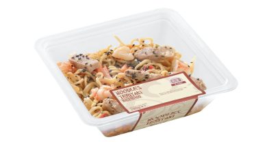 noodles teriyaki con verduras cerdo y gambon hacendado en mercadona