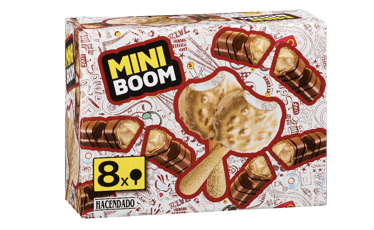 helado mini boom cobertura blanda avellana y galleta hacendado