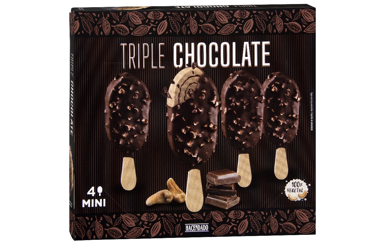 helado vegetal triple chocolate a base de anacardo hacendado en mercadona