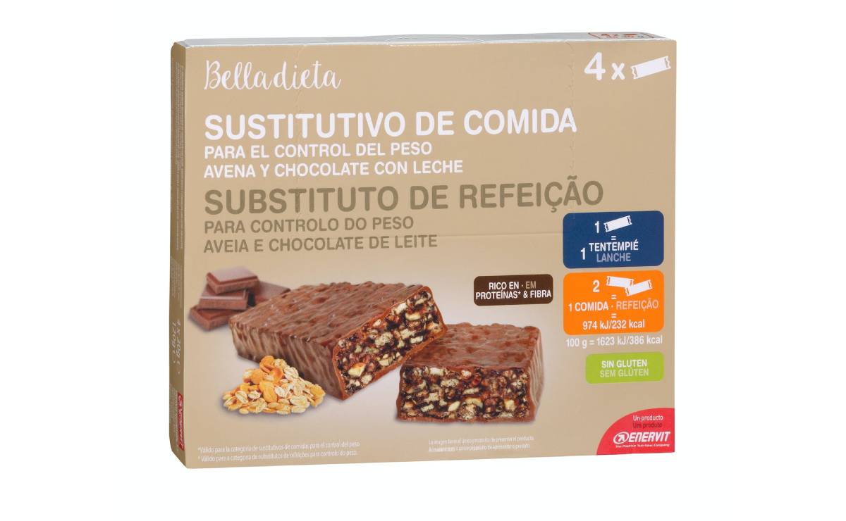 Barritas Sustitutivo de comida Belladieta sabor avena y chocolate con leche Enervit PP