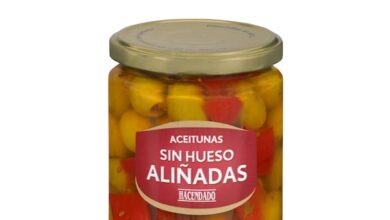 Aceitunas manzanilla aliñadas Hacendado sin hueso