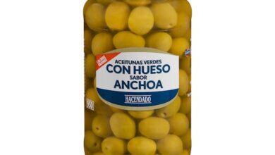 Aceitunas manzanilla sabor anchoa Hacendado con hueso