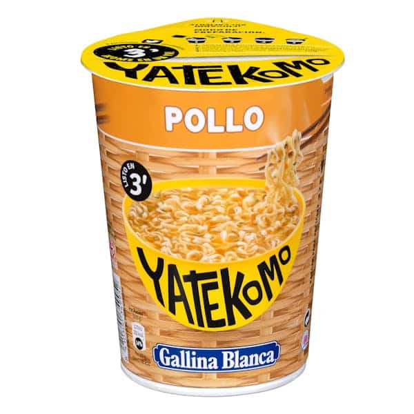 Fideos orientales Yatekomo sabor pollo Gallina Blanca