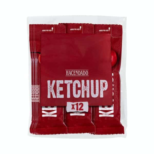 Ketchup Hacendado en sobres individuales